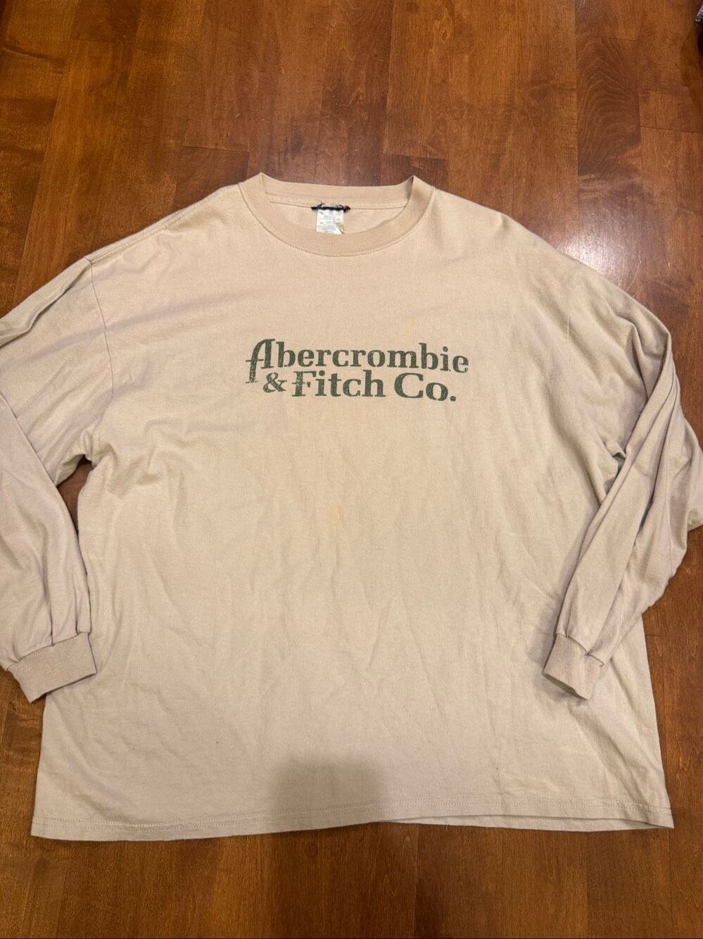 Vintage 90s Abercrombie & Fitch Co Long Sleeve Shirt XL Made USA Spellout